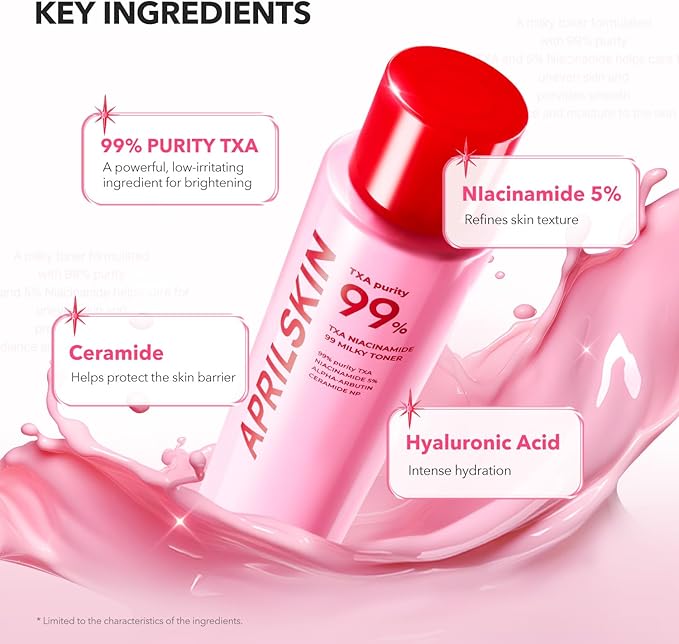 APRILSKIN TXA+Niacinamide 99 Pink Milky Toner | 99% High-Purity TXA 3%+ - Image 4