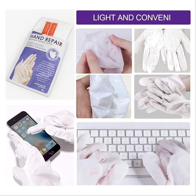 Hand Mask Moisturizing Glove 5 pack, Hydrating Masks Repair Dry Cracked Hands - Image 4