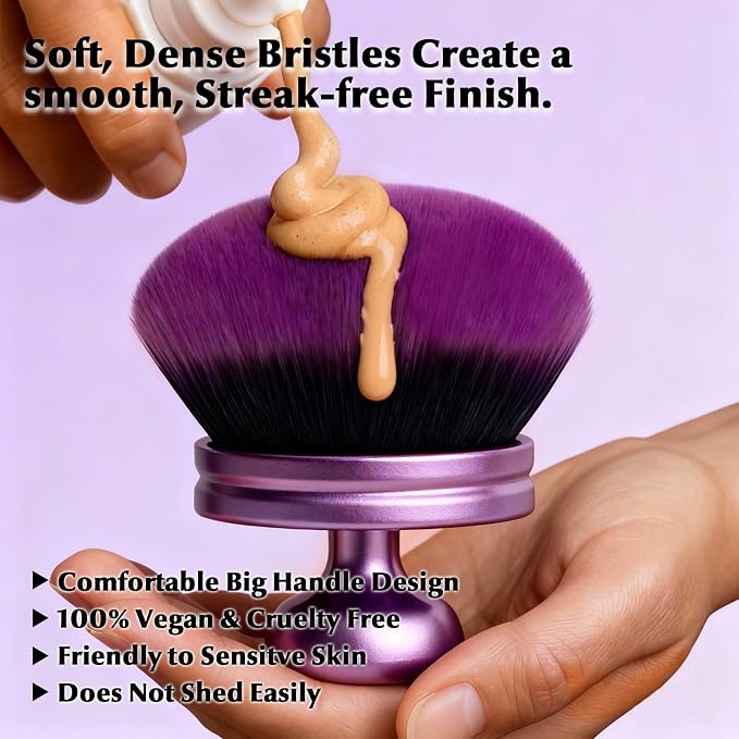 Extra Large Body Makeup Brush for Self Tanner, 3.2" Wide-headed Kabuki Tanning - Image 2