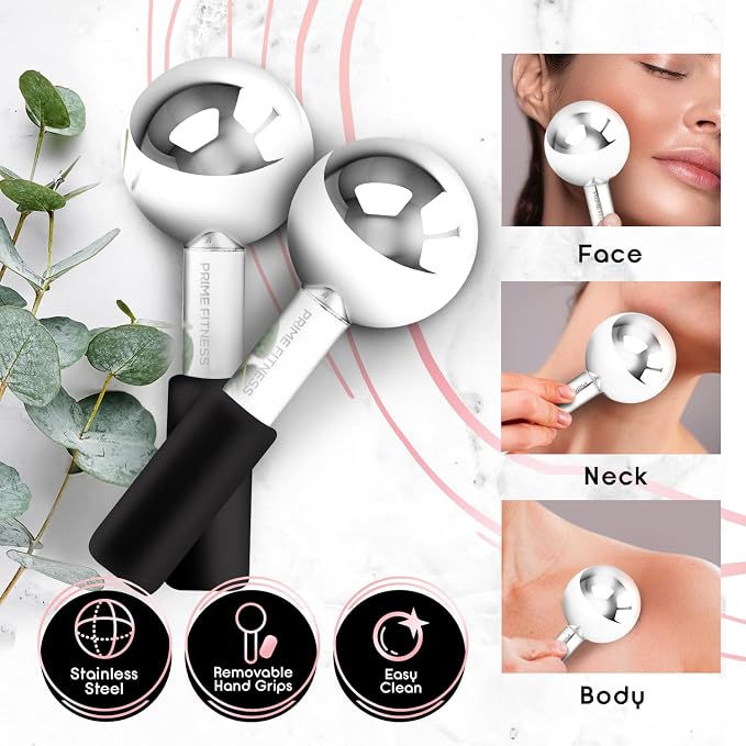 Ice Globes for Facials | Unbreakable Steel Cooling Roller | Cryo Sticks for - Image 2