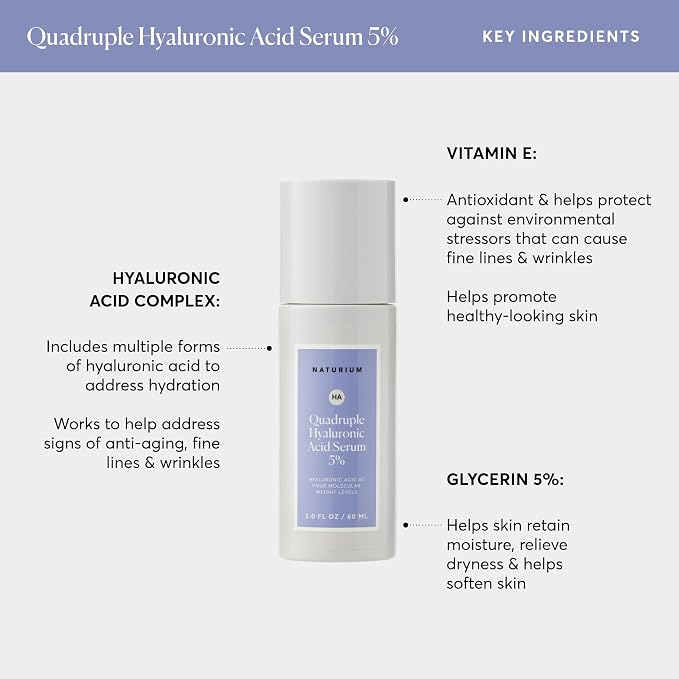 Naturium Quadruple Hyaluronic Acid Serum 5% Jumbo, Hydrating & Plumping Face - Image 5