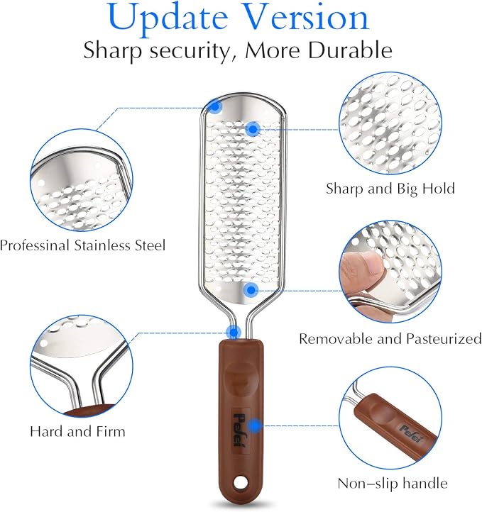 Professional Pedicure Foot File, Colossal Stainless Steel Detachable Foot - Image 2