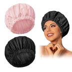 Reusable Shower Cap for Women, Large Waterproof Shower Bonnet by Edoneery