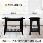 Bamboo Shower Bench Inside Shower Stool - Image 3