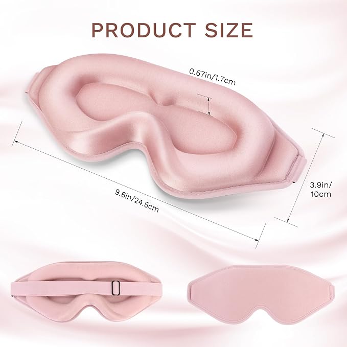 FlyCoco 99% Fully Block Out Light Eye Sleep Mask, 3D Deep Contoured Eyes Cover - Image 2