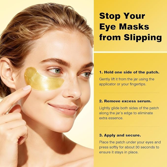 Under Eye Patches 60PCS, 24K Gold Collagen Eye Mask - Image 2
