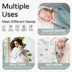 Yoofoss Hooded Baby Towels for Newborn 2 Pack 100% Muslin Organic Cotton Baby - Image 3