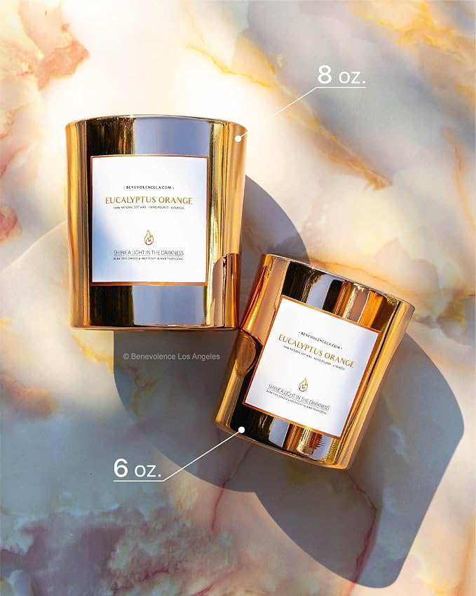 Benevolence LA Eucalyptus Orange Wood Wick Candles | Soy Christmas Scented - Image 5