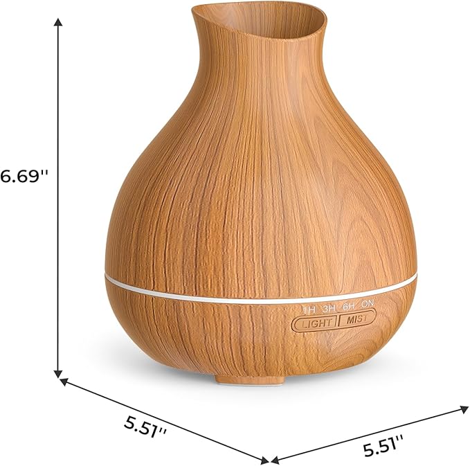 BZseed Aromatherapy Essential Oil Diffuser 550ml 12 Hours Wood Grain Aroma - Image 2
