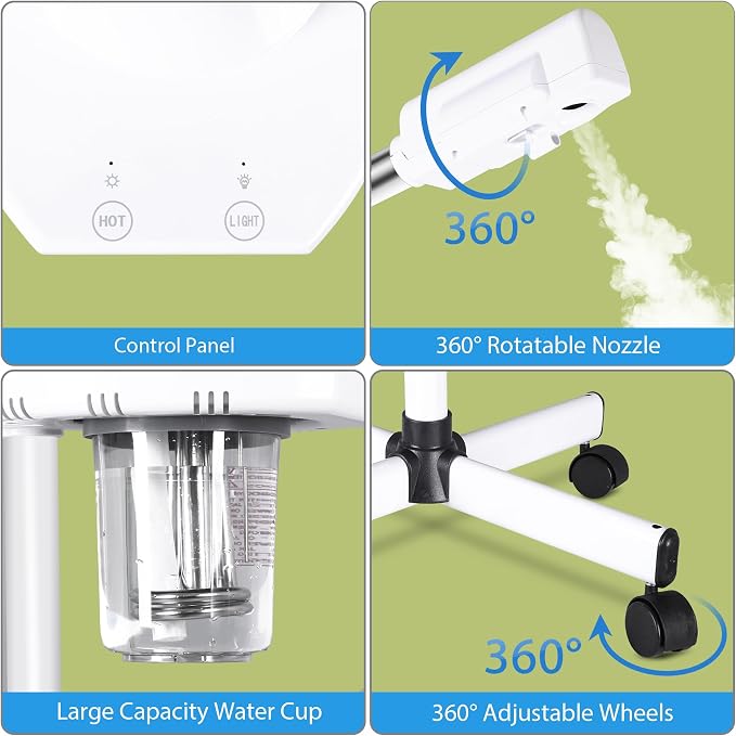 2 in 1 Facial Steamer 5X Magnifying Lamp - Image 9