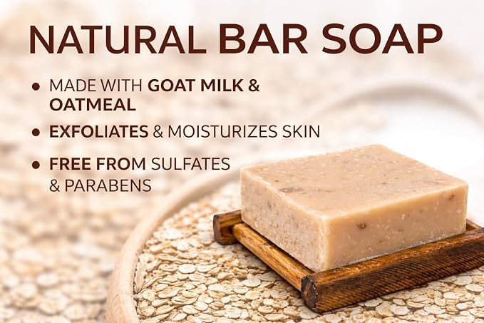 Oatmeal Goat Milk Soap Bars 3 Pack 4.25oz Each - Image 2