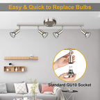 Ascher 4-Light LED Track Lighting Kit, Flexibly Rotatable Light Heads, 4 Way - Image 4