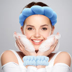 Zkptops Spa Headband for Washing Face Wristband Set Sponge Makeup Skincare - Image 2