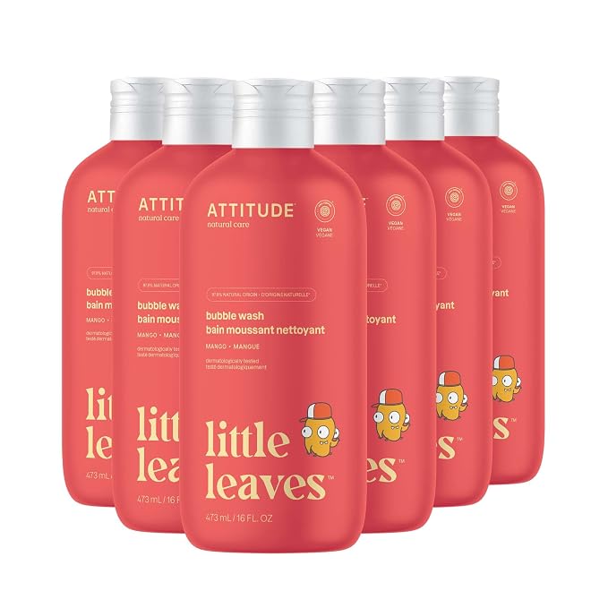 Attitude Bubble Wash for Kids, EWG Verified Bubble Bath, Hair Shampoo and Body by ATTITUDE