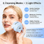 Face Scrubber, Waterproof Silicone Facial Cleansing Brush 6 Modes, 3 Light - Image 4