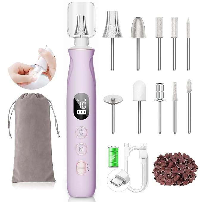 Nail File Drill, Long-Lasting Electric Thick Toe Nail Grinding Tools by HSKAI