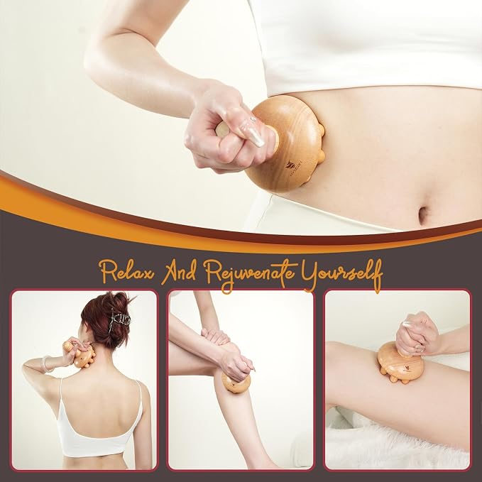 Wooden Mushroom Massager, Wooden Body Contouring Therapeutic Tool, Anti - Image 2