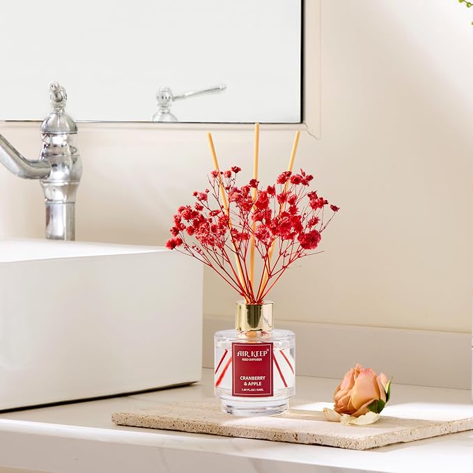 Airkeep Reed Diffuser Set of 3, Coconut Pineapple Lemon Eucalyptus Cranberry - Image 3