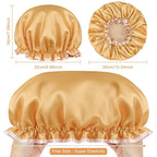 Waterproof Shower Caps for Women, Solid Color Dual-Layer Elastic Band Design - Image 3