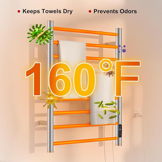 Heated Towel Racks for Bathroom, Wall Mounted Electric Towel Warmer Racks - Image 3
