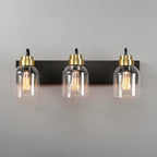 Globe Electric 63000200 22" 3-Light Vanity Light, Matte Black, Matte Brass - Image 6