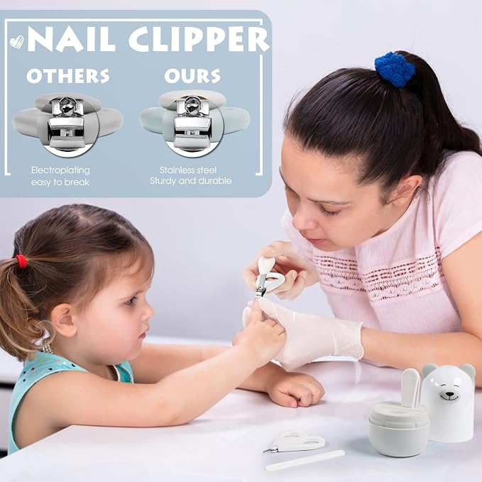 Baby Nail Clippers Set with Cute Case, Infant Fingernail and Toenail File Kit - Image 4