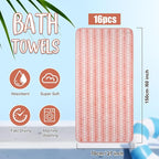 SmoothNovelty 16 Pack Microfiber Bath Towels Bulk 27'' x 60'' Oversized Size - Image 2