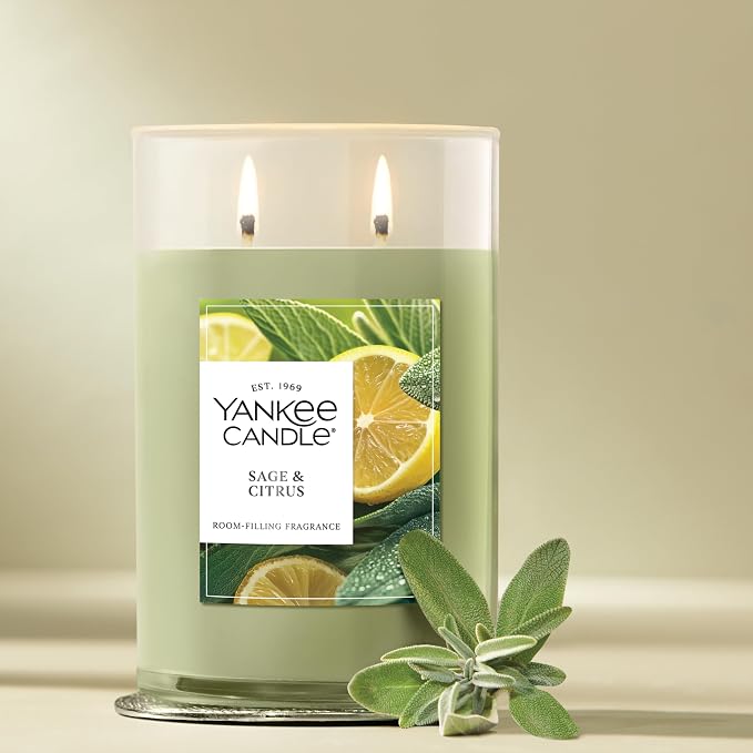 Yankee Candle Sage & Citrus Scented Signature 20oz Large Tumbler 2-Wick - Image 4