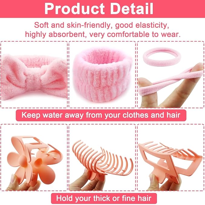 16pcs Skincare Headband Set, Headband Set - Image 3