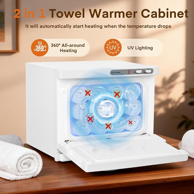 Hot Towel Cabinet, Yofuly 8L White Towel Heater - Image 2