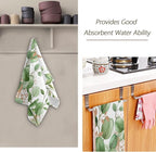 Green Gold White Leaves Hand Towels - Image 6