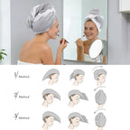 SINLAND Microfiber Hair Drying Cap Hair Towel Turban Twist - Image 7