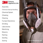 3M Full Facepiece Reusable Respirator 6700, Large Lens, ANSI High Impace Eye - Image 8