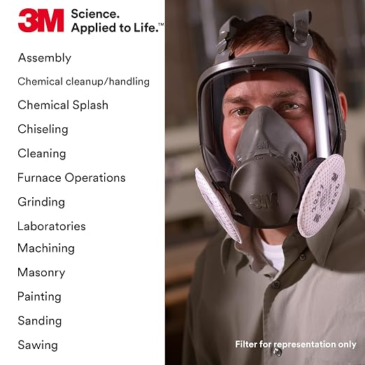 3M Full Facepiece Reusable Respirator 6700, Large Lens, ANSI High Impace Eye - Image 8