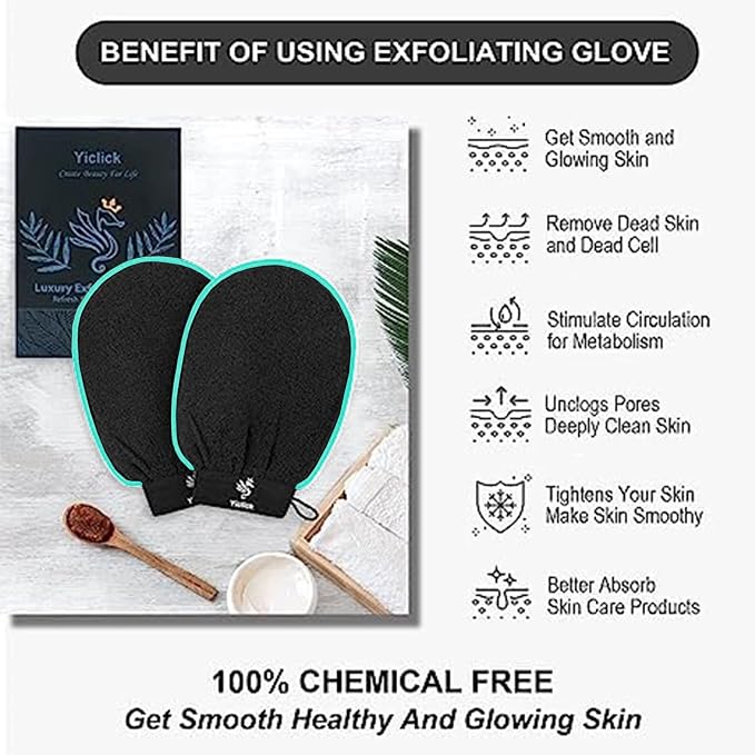 Exfoliating Gloves 2 Pcs, Exfoliating Body Scrubber - Image 4