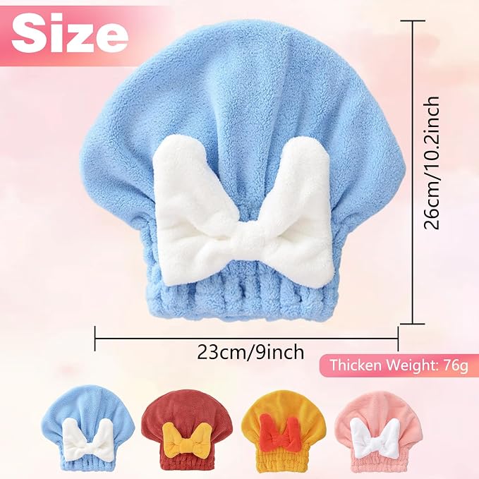 4Pcs Super Absorbent Hair Towel Wrap - Image 5