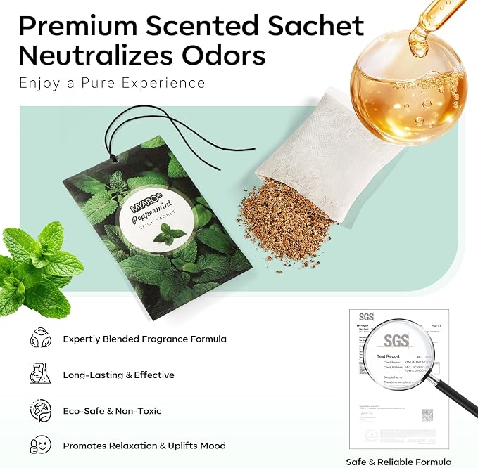 MYARO 12 Pack Peppermint Scented Sachets - Image 4
