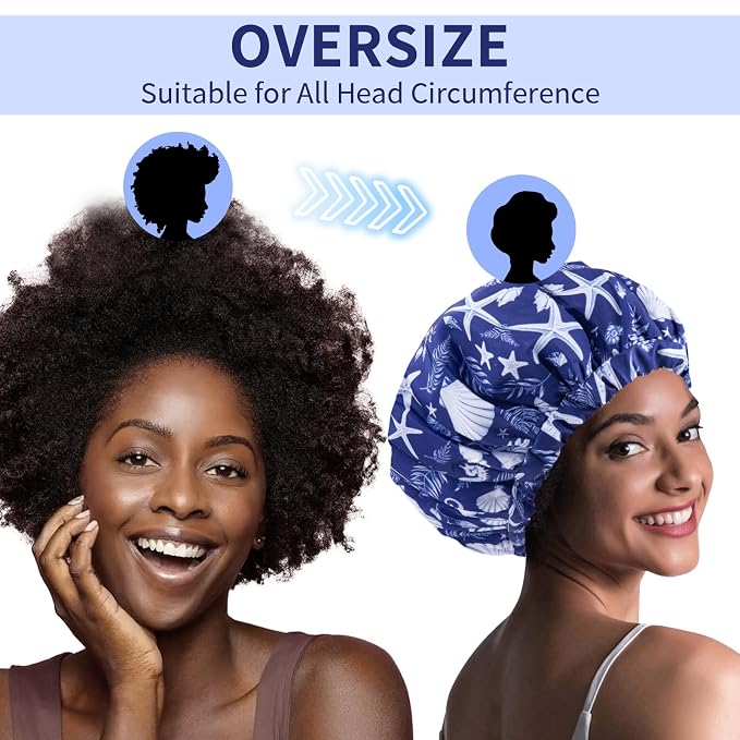 1 PCS Shower Cap, Double Layer & Adjustable Bathing Cap - Image 4