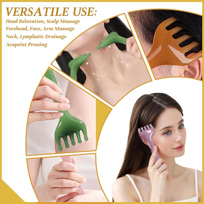 GSHOW Scalp Massager Handheld Comb Resin Relax Massage Tool - Image 5