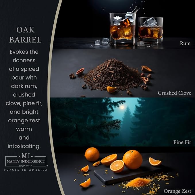 Manly Indulgence Oak Barrel Scented Candles - Image 2