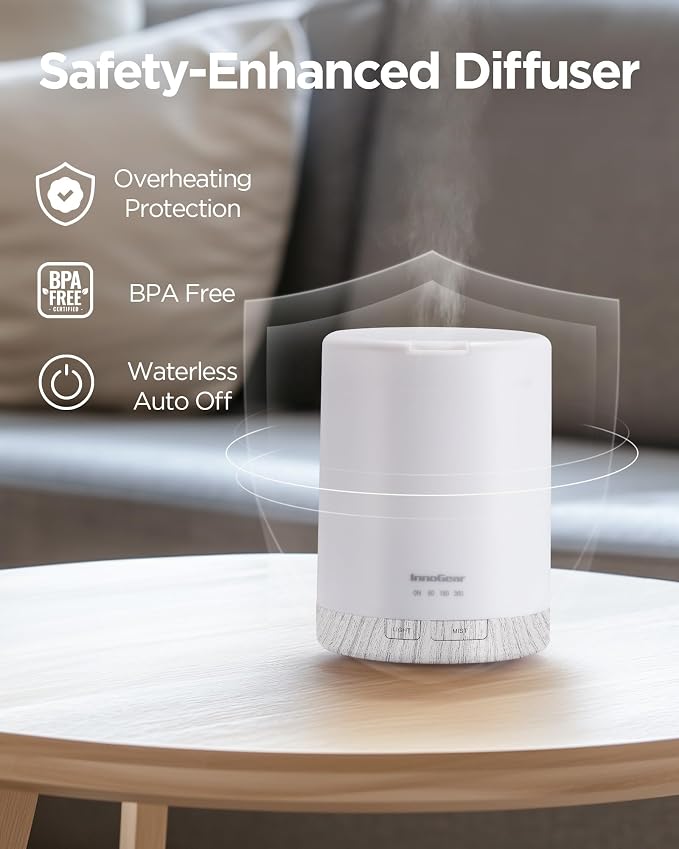 InnoGear 300ML Essential Oil Diffuser, Premium 5-in-1 Ultrasonic Aromatherapy - Image 4