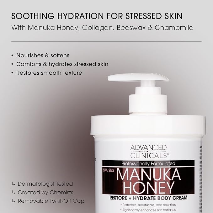 Advanced Clinicals Manuka Honey Body Cream - Image 2