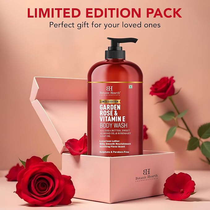 Botanic Hearth Garden Rose & Vitamin E Body Wash – Limited Edition Hydrating - Image 2