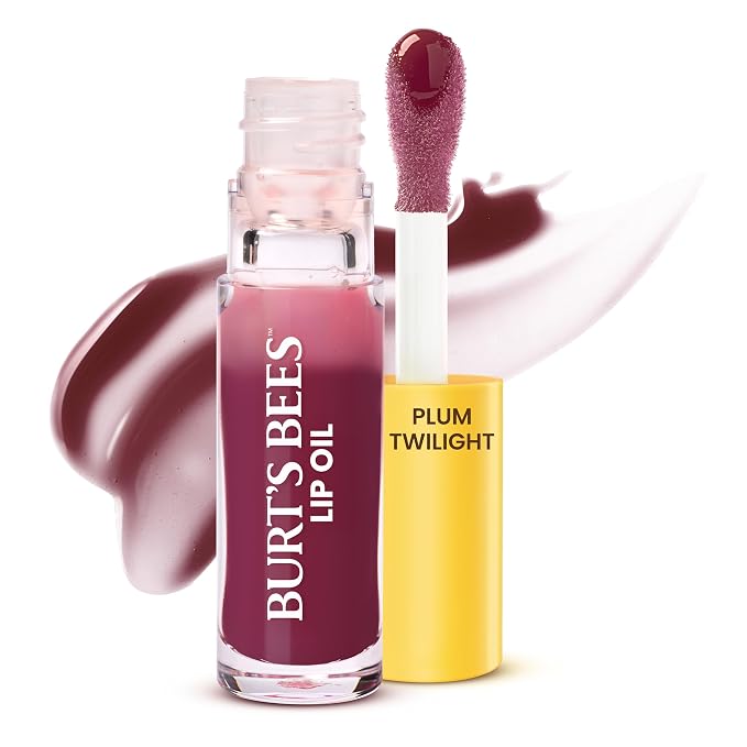 Burt's Bees Lip Oil Plum Twilight, Instant Hydration, Nourishes and Softens Lips by BurtsBees