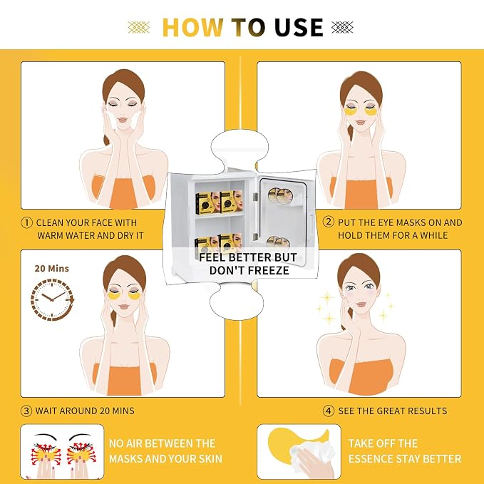 24K Gold Eye Masks for Dark Circles and Puffiness 70PCS, Under Eye Patches for - Image 5