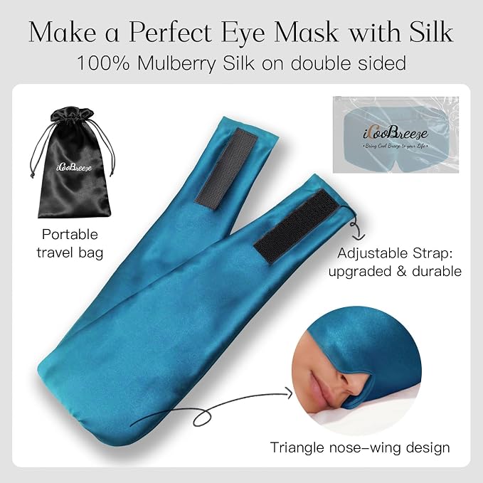 100% Natural Silk Eye Mask for Women Men, Soft Pressureless Cooling Blackout - Image 6