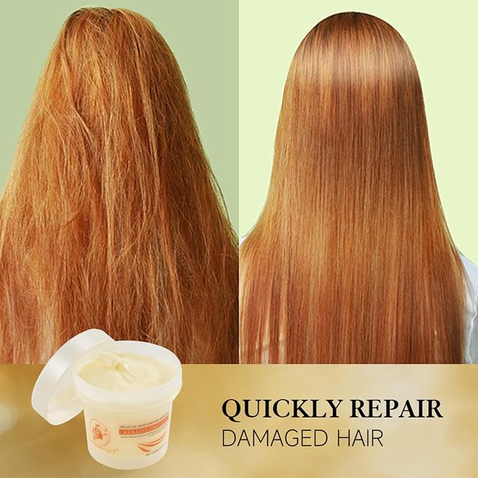 Collagen Hair Mask, Deep Repair Conditioning Argan Oil Hair Mask - Image 7