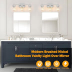 Brushed Nickel Bathroom Light Fixtures, 3-Lights Bathroom Vanity Light - Image 3