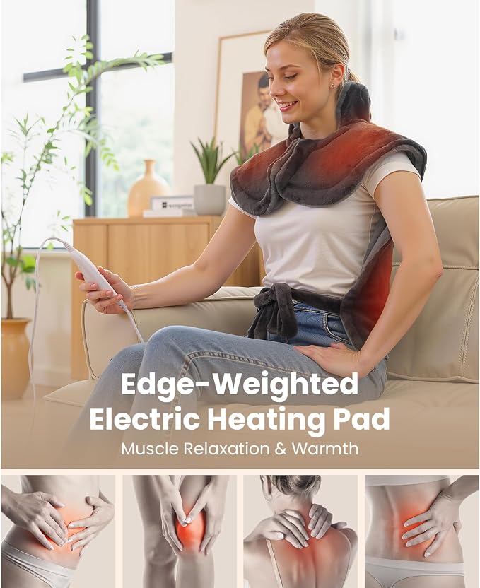 BOB AND BRAD Heating Pad for Back Pain Relief, FSA Edge-Weighted Electric Heat - Image 4