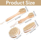 4 Pcs Dry Brushing Body Brush for Lymphatic Drainage, Pore Cleaning Brush Set - Image 2
